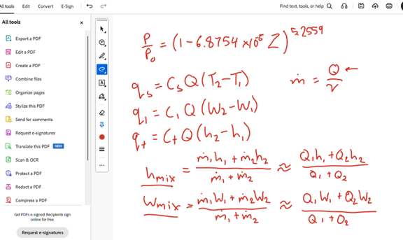 Psychrometric Equations